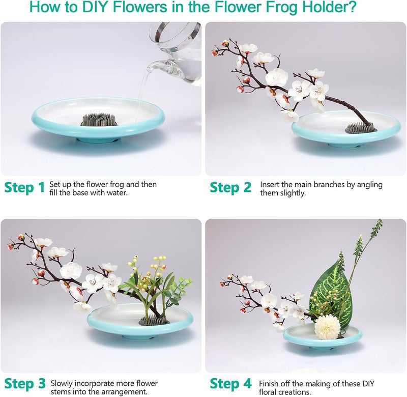 iziusy 3 Pcs Flower Frogs Flower Arranger Frog Floral Frogs Kenzan Flower Frog Vase Pin Holder Ikebana for DIY Flower Craft Plant Decoration - Image 3